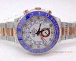 2-Tone Rose Gold Rolex Yachtmaster II Watch Blue Ceramic 44mm